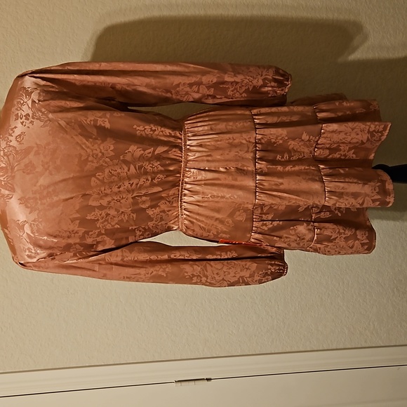 Speechless Pink Floral Jacquard Print Long Sleeve Dress. Size XL NWT - Picture 4 of 7